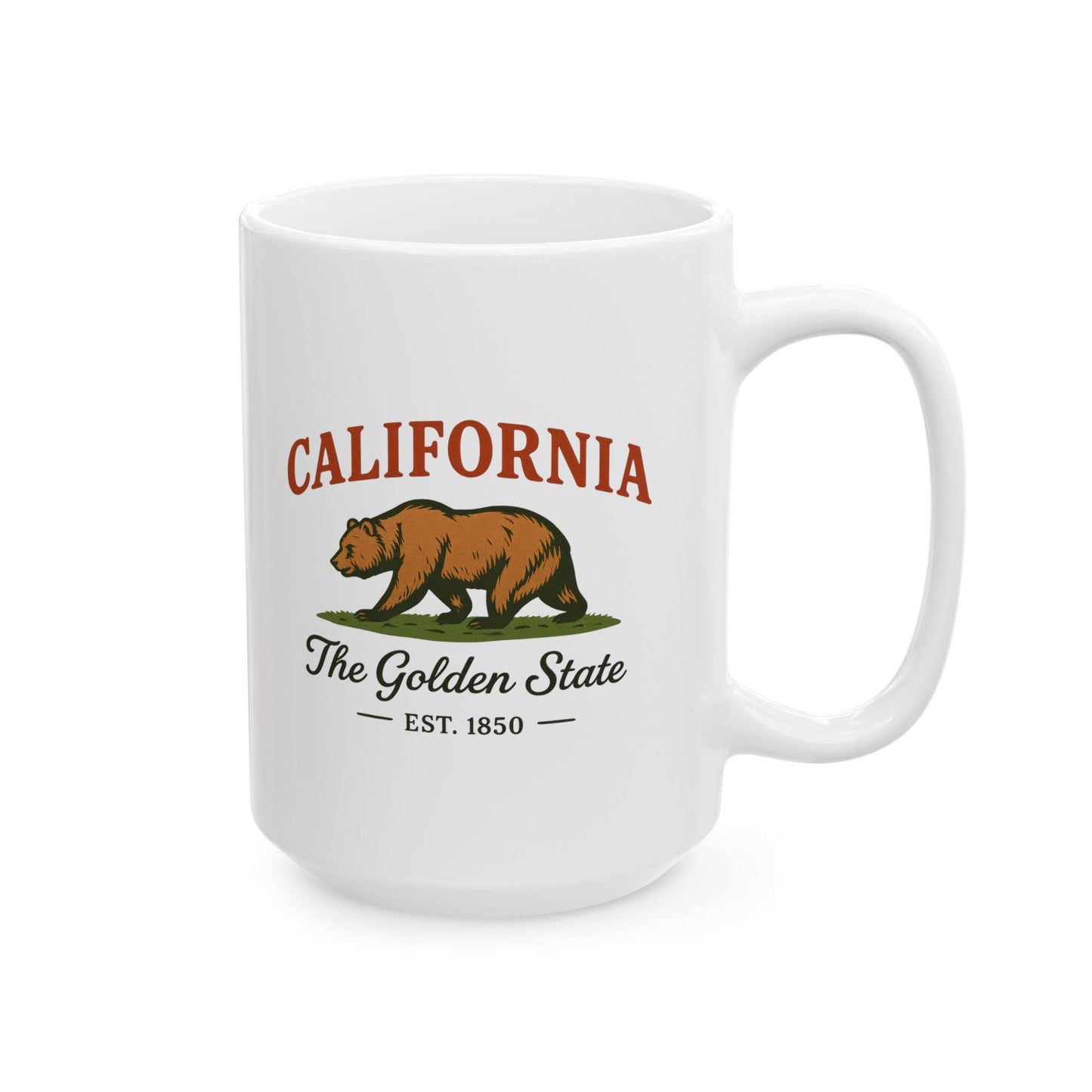 ColorFlow | California The Golden State Mug | Bear Design Coffee Cup | 15oz Ceramic West Coast Gift
