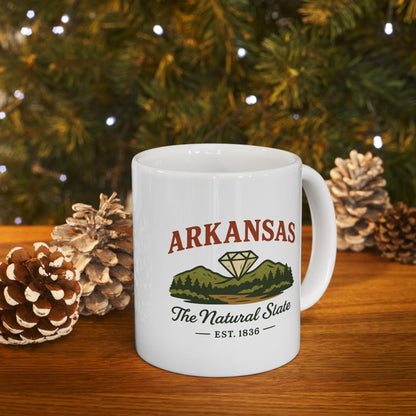 ColorFlow | Arkansas The Natural State Mug | Diamond Mountain Coffee Cup | 15oz Ceramic Nature Gift