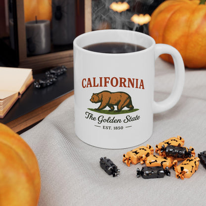 ColorFlow | California The Golden State Mug | Bear Design Coffee Cup | 15oz Ceramic West Coast Gift