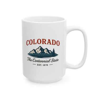 ColorFlow | Colorado The Centennial State Mug | Mountain Coffee Cup | 15oz Ceramic Adventure Gift