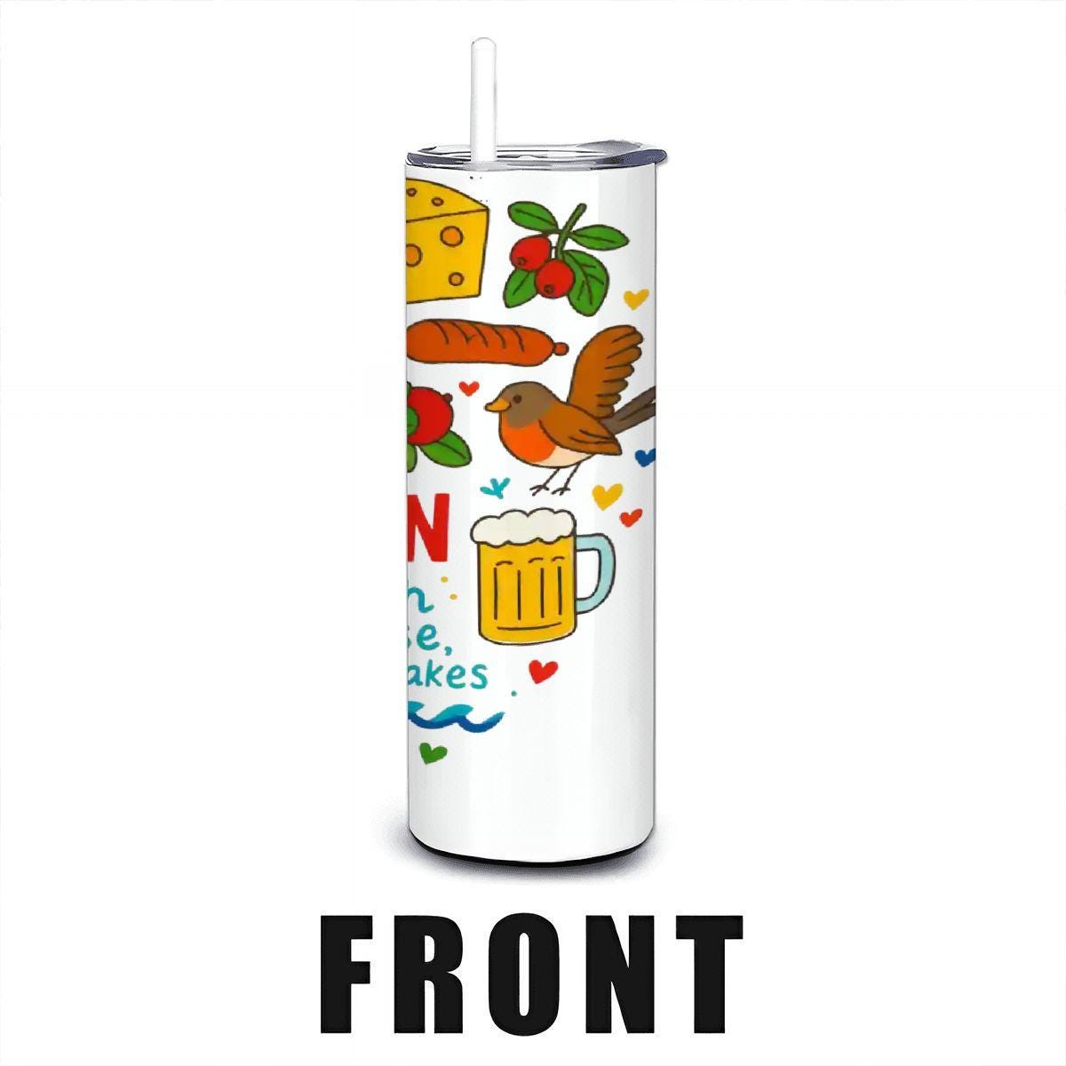 ColorFlow | Wisconsin Dairyland Tumbler | Midwest Pride Stainless Travel Cup with Straw | Cheese Lovers Gift