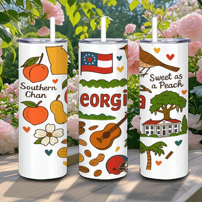 Georgia Sweet As A Peach Tumbler | Southern Charm Insulated Cup