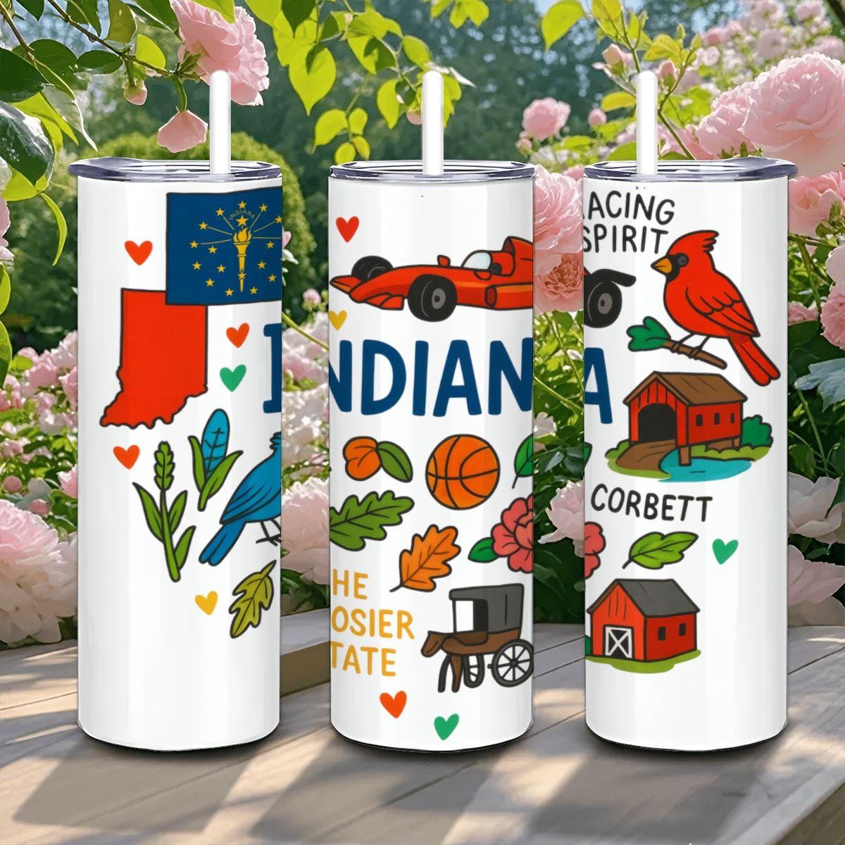 Indiana Hoosier State Tumbler | Racing Spirit Insulated Stainless Steel Cup