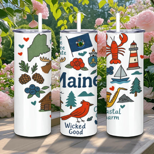 Maine Coastal Tumbler | 20oz Insulated Stainless Steel Travel Mug