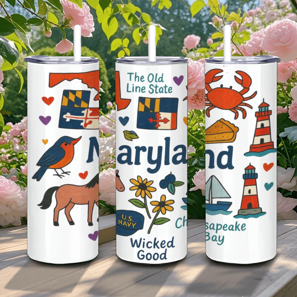 Maryland Chesapeake Bay Tumbler | 20oz Stainless Steel Insulated Cup