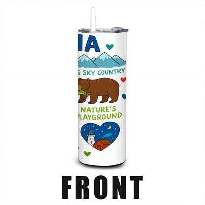 Montana Travel Mug | Big Sky Country Stainless Steel Tumbler with Straw