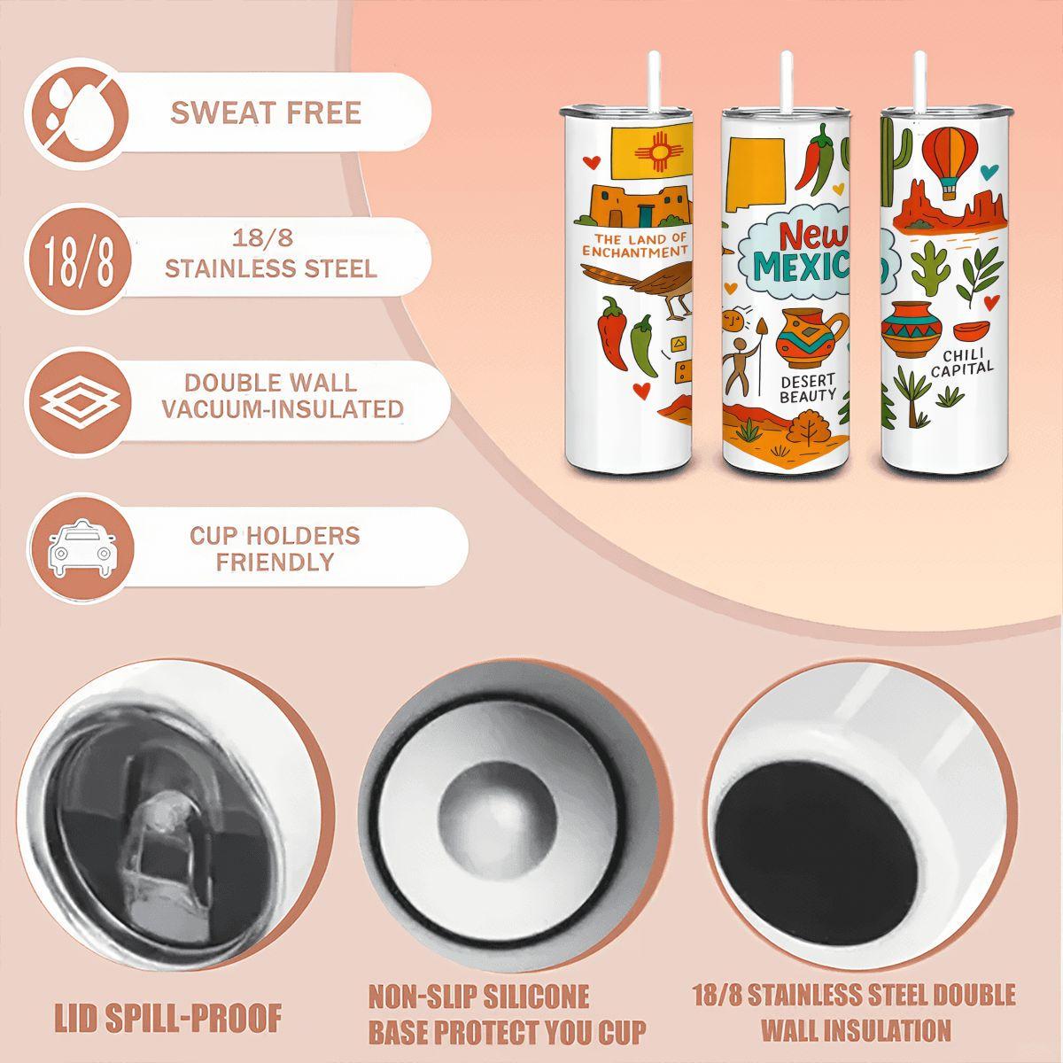 New Mexico Tumbler | Land of Enchantment 20oz Stainless Steel Travel Mug