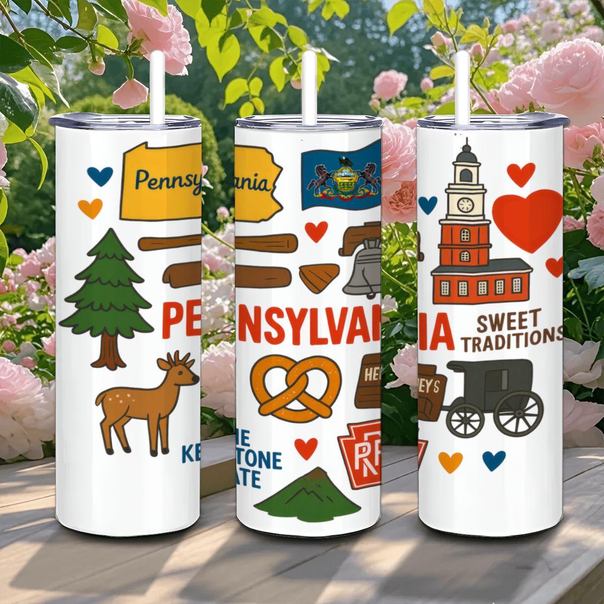 Pennsylvania State Pride Tumbler | 20oz Stainless Steel Travel Mug