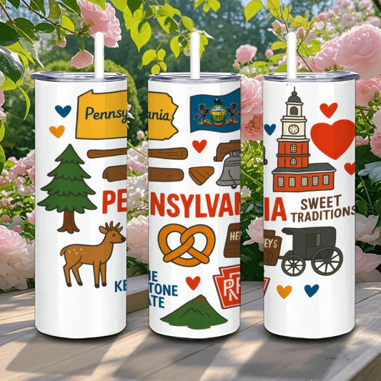 Pennsylvania State Pride Tumbler | 20oz Stainless Steel Travel Mug