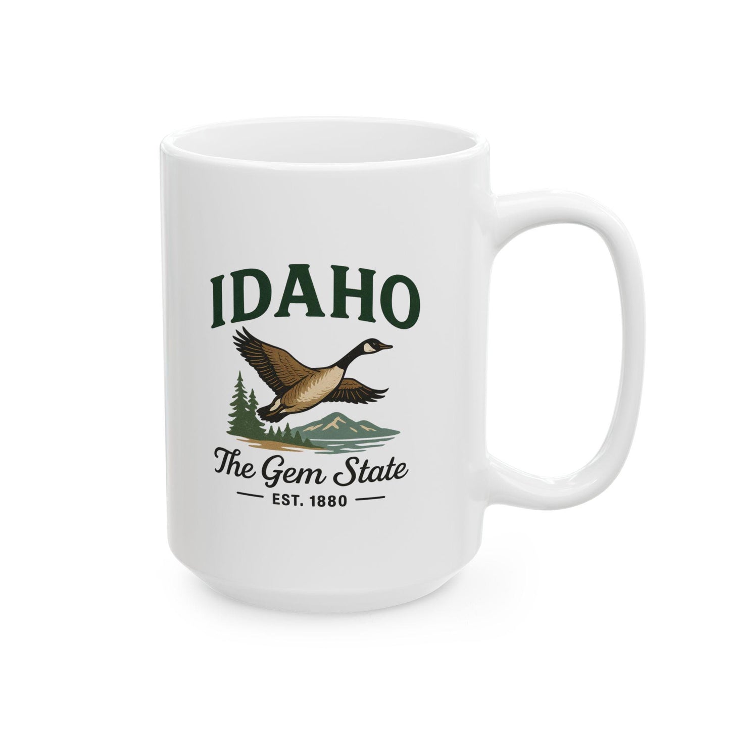 ColorFlow | Idaho The Gem State Mug | Goose Mountain Coffee Cup | 15oz Ceramic Outdoor Gift