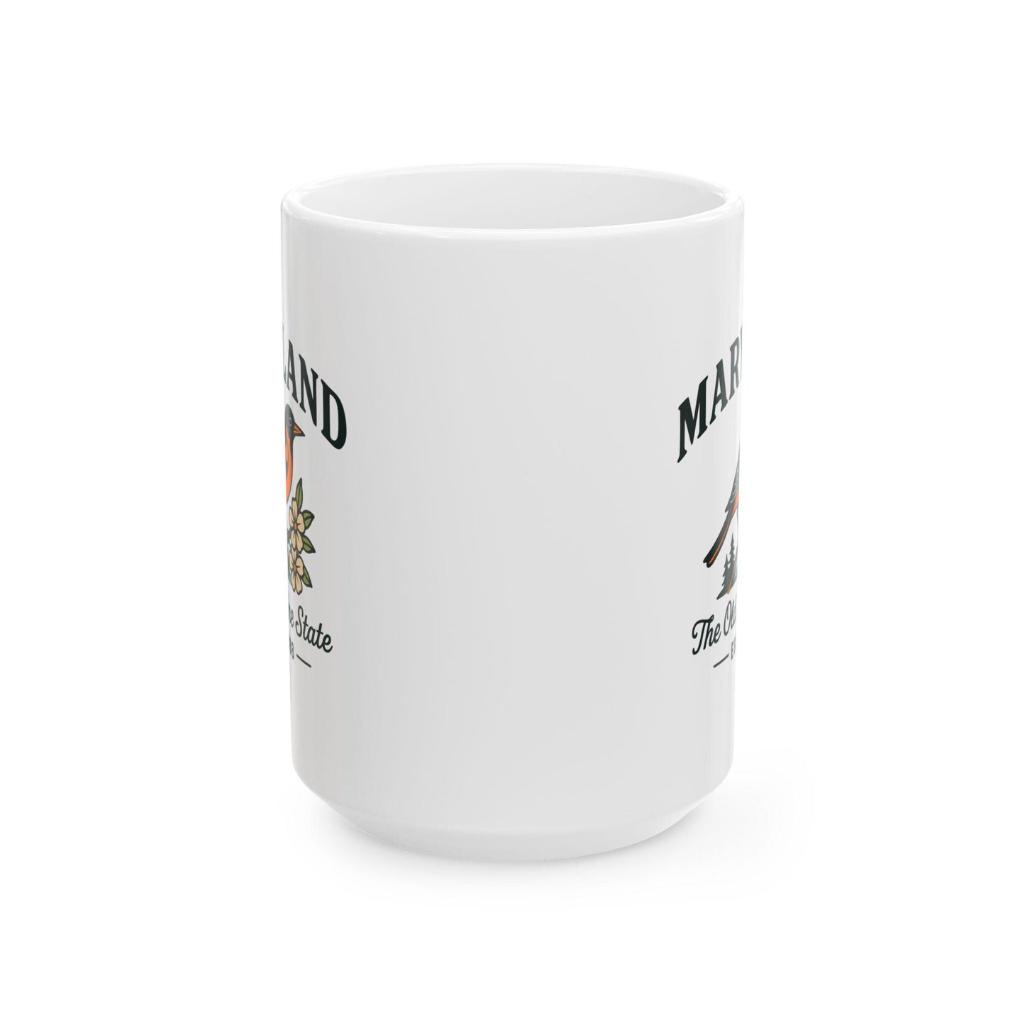 ColorFlow | Maryland Bird Mug | The Old Line State 15 oz Ceramic Coffee Cup | Baltimore Oriole Gift for State Lovers