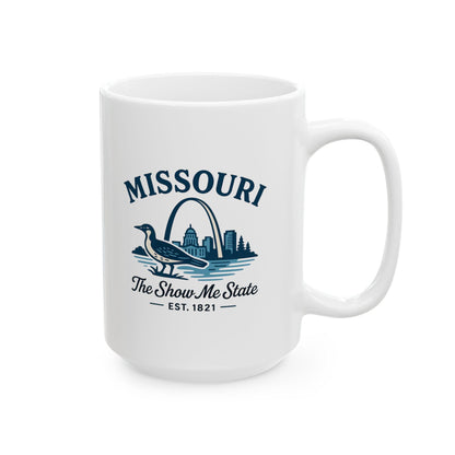 ColorFlow | Missouri The Show Me State Mug | 15oz Ceramic Coffee Cup | Gateway Arch Design | Midwest State Gift