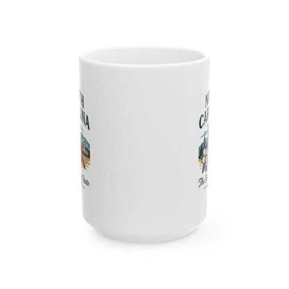 ColorFlow | North Carolina The Tar Heel State Mug | Cardinal State Bird Coffee Cup | Southern Travel Gift | 15oz Ceramic Mug