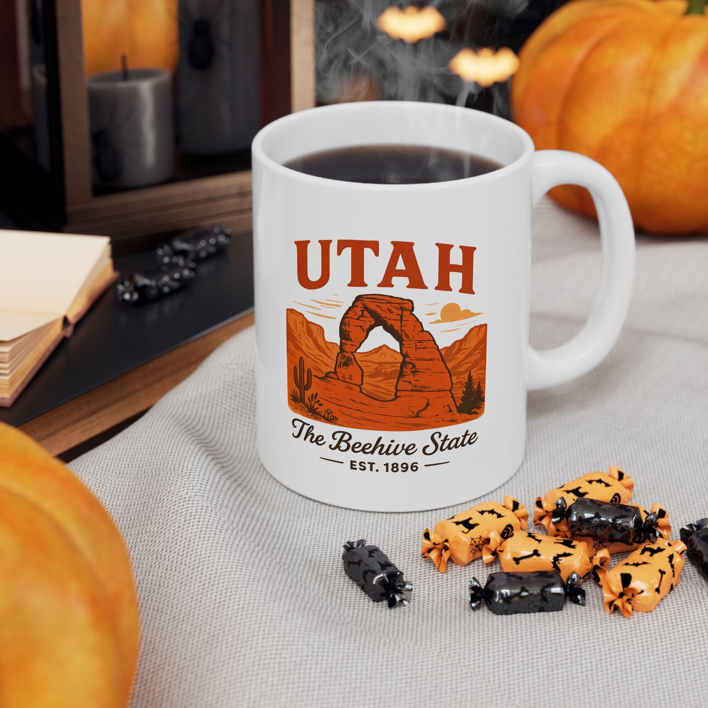 ColorFlow | Utah The Beehive State Mug | Arches National Park Coffee Cup | 15 oz Ceramic Travel Gift for Adventure Lovers