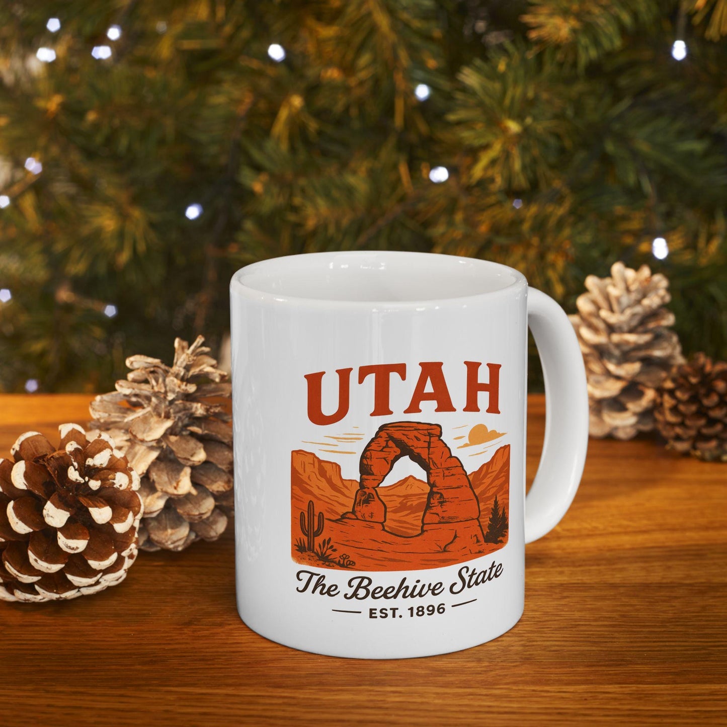 ColorFlow | Utah The Beehive State Mug | Arches National Park Coffee Cup | 15 oz Ceramic Travel Gift for Adventure Lovers
