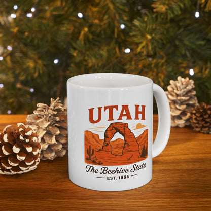 ColorFlow | Utah The Beehive State Mug | Arches National Park Coffee Cup | 15 oz Ceramic Travel Gift for Adventure Lovers