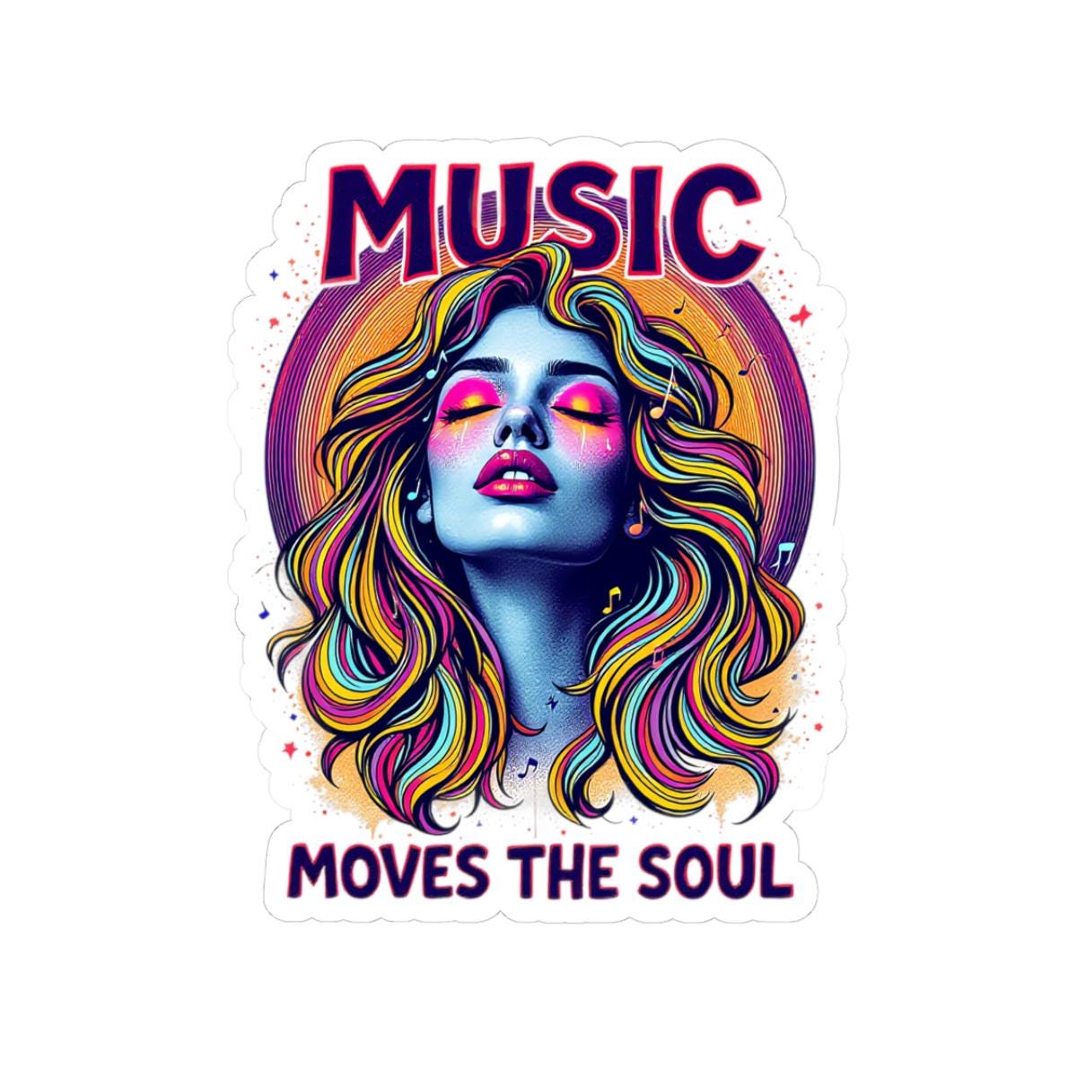 ColorFlow | Music Moves the Soul Vinyl Sticker | Artistic Waterproof Decal for Laptops Water Bottles Journals and More