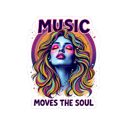 ColorFlow | Music Moves the Soul Vinyl Sticker | Artistic Waterproof Decal for Laptops Water Bottles Journals and More