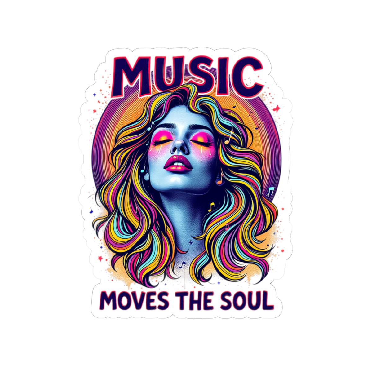 ColorFlow | Music Moves the Soul Vinyl Sticker | Artistic Waterproof Decal for Laptops Water Bottles Journals and More