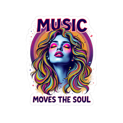 ColorFlow | Music Moves the Soul Vinyl Sticker | Artistic Waterproof Decal for Laptops Water Bottles Journals and More