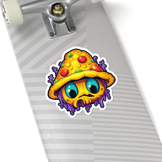 ColorFlow | Sad Psychedelic Mushroom Vinyl Sticker | Waterproof Art Decal for Laptops Water Bottles Journals Decor