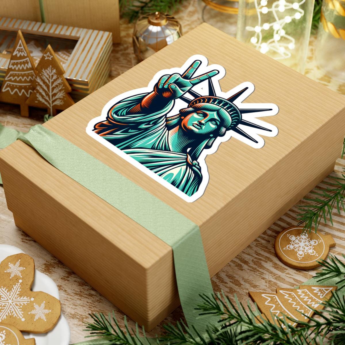 ColorFlow | Statue of Liberty Peace Vinyl Sticker for Water Bottles Laptops Cars | NYC Freedom Art Waterproof Decal