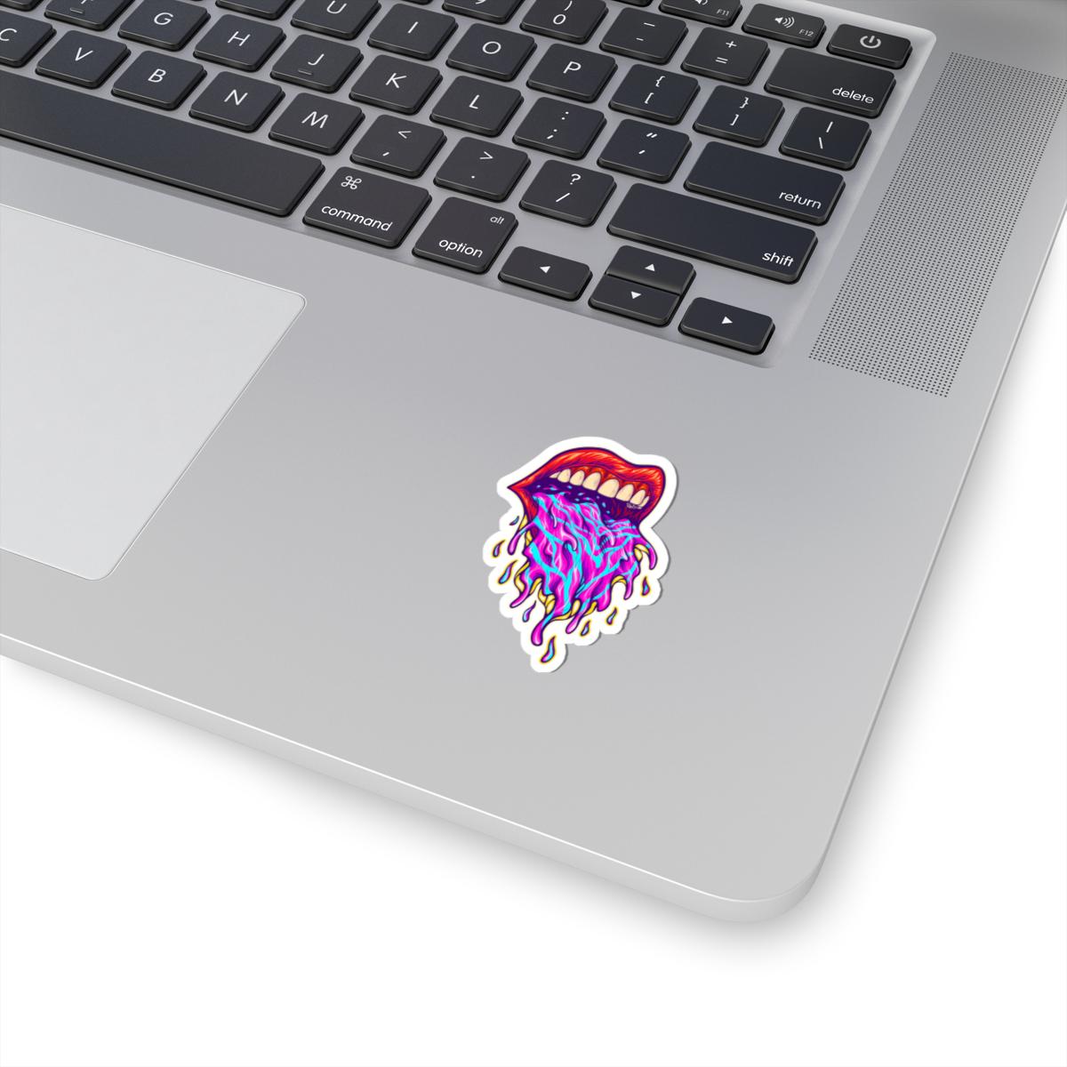 ColorFlow | Psychedelic Trippy Lips Vinyl Sticker for Water Bottles Laptops Cars | Magic Art Waterproof Decal