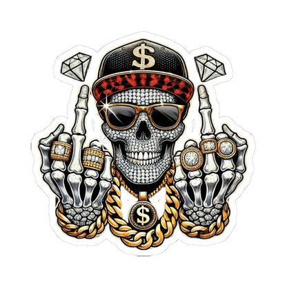 ColorFlow | Bling Skull Urban Vinyl Sticker for Water Bottles Laptops Cars | Hip Hop Diamond Art Waterproof Decal