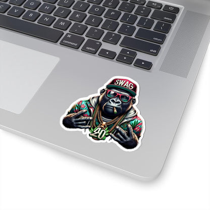 ColorFlow | Swag Gorilla 420 Vinyl Sticker for Water Bottles Laptops Cars | Hip Hop Stoner Art Waterproof Decal
