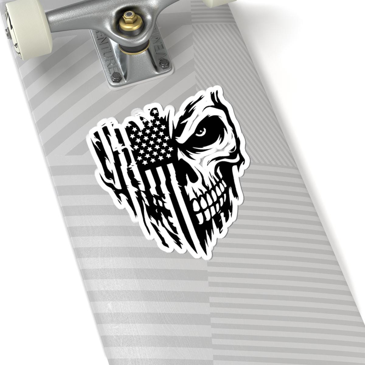 ColorFlow | American Flag Skull Vinyl Sticker for Water Bottles Laptops Cars | Patriotic Skull Art Waterproof Decal