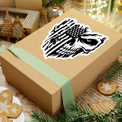 ColorFlow | American Flag Skull Vinyl Sticker for Water Bottles Laptops Cars | Patriotic Skull Art Waterproof Decal