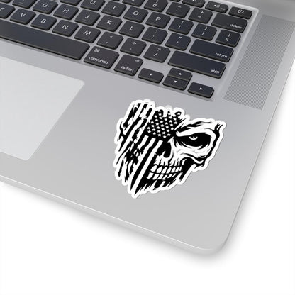 ColorFlow | American Flag Skull Vinyl Sticker for Water Bottles Laptops Cars | Patriotic Skull Art Waterproof Decal