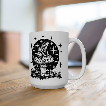 Cosmic Frog Toadstool Mug | Mystical Forest Coffee Cup