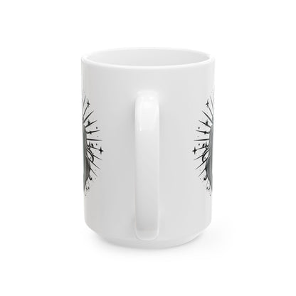 Celestial Unicorn Mug | 15oz Ceramic Coffee Cup, Mystical Star Art