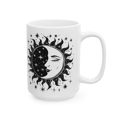 Sun and Moon Ceramic Coffee Mug | Celestial Astrology Gift
