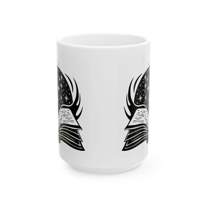 Celestial Spellbook Coffee Mug | Witchy Cosmic Art 15oz Ceramic Cup