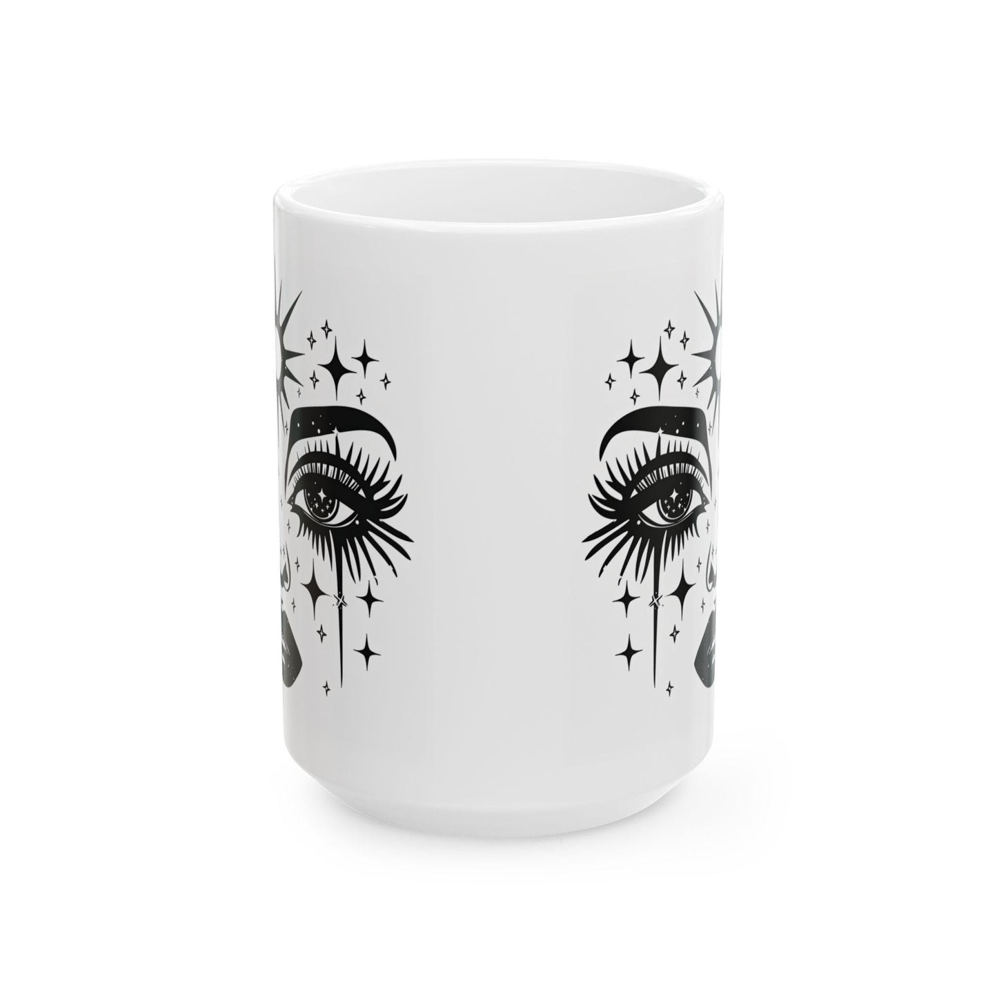 Celestial Goddess Mug | Witchy Cosmic Eyes Art Coffee Cup