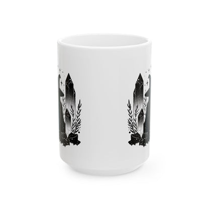 Witch Moon Coffee Mug | Mystical Crystal Wiccan Art 15oz