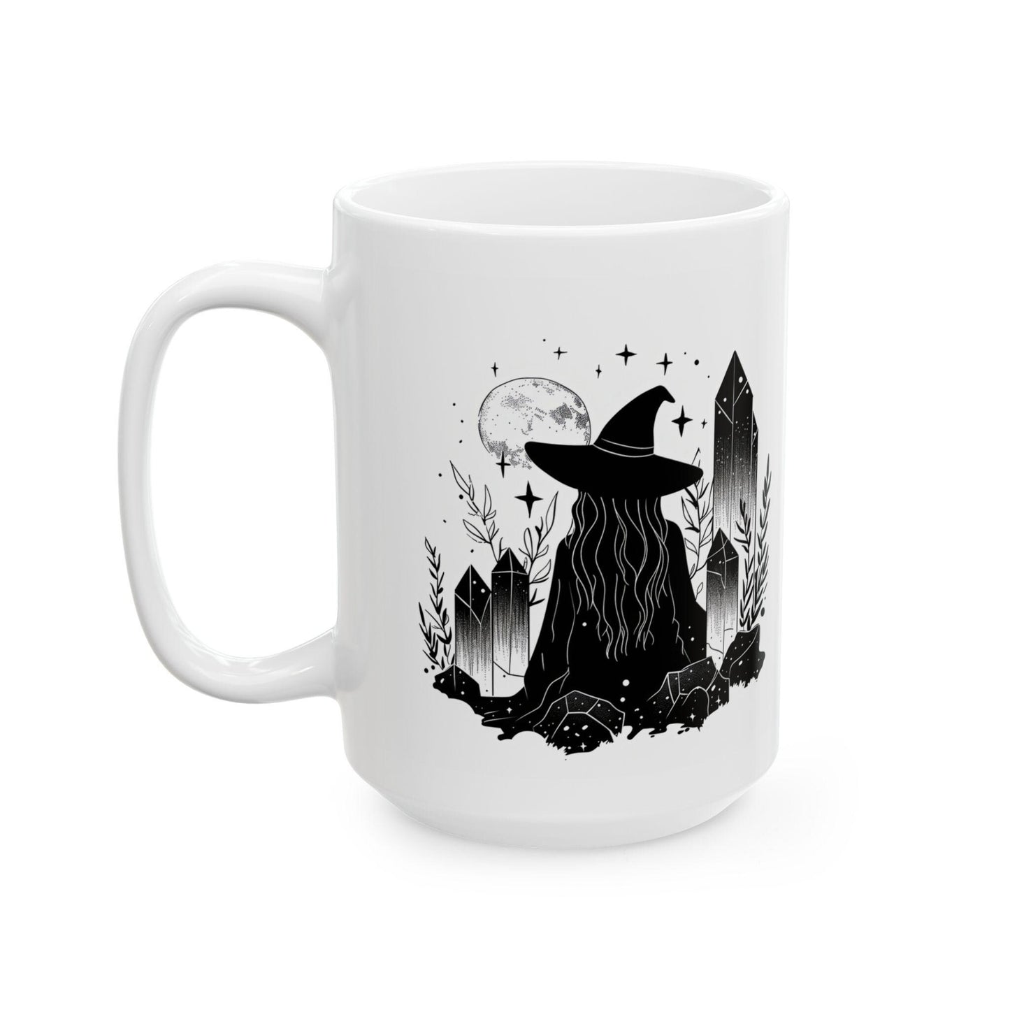 Witch Moon Coffee Mug | Mystical Crystal Wiccan Art 15oz