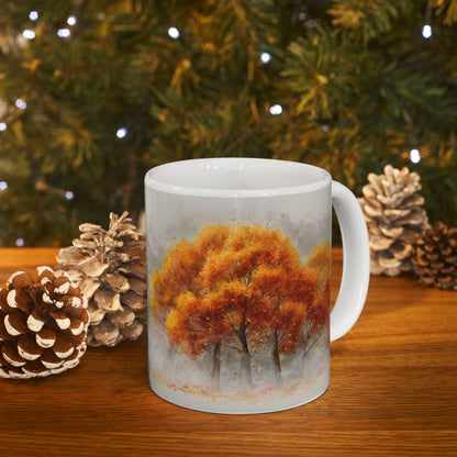 Autumn Grove Ceramic Coffee Mug | Golden Fall Art, 15 oz