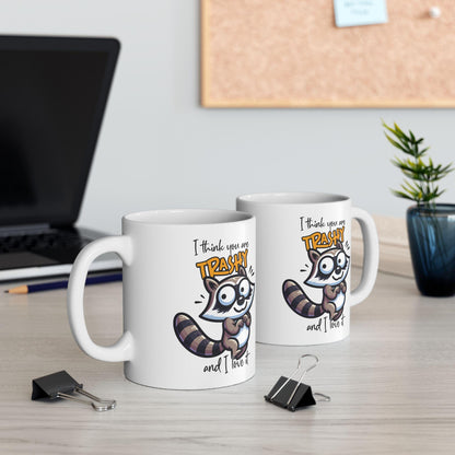 ColorFlow | Trashy and I Love It Raccoon Mug | Funny Animal Coffee Cup | 15oz Ceramic Mug | Cute Gift for Animal Lovers