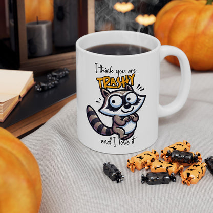 ColorFlow | Trashy and I Love It Raccoon Mug | Funny Animal Coffee Cup | 15oz Ceramic Mug | Cute Gift for Animal Lovers