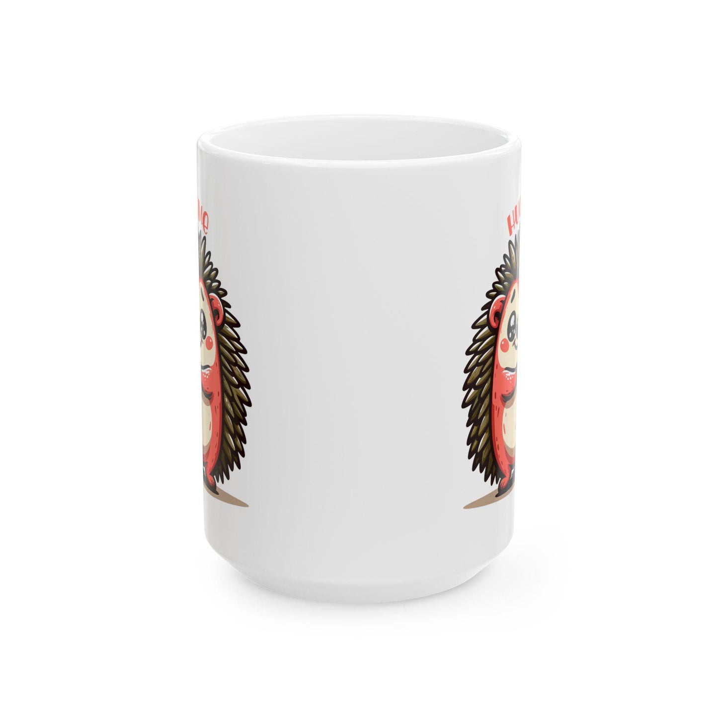 ColorFlow | Hug Me Hedgehog Mug | Cute Animal Coffee Cup | 15oz Ceramic Mug | Funny Gift for Animal Lovers & Coffee Fans