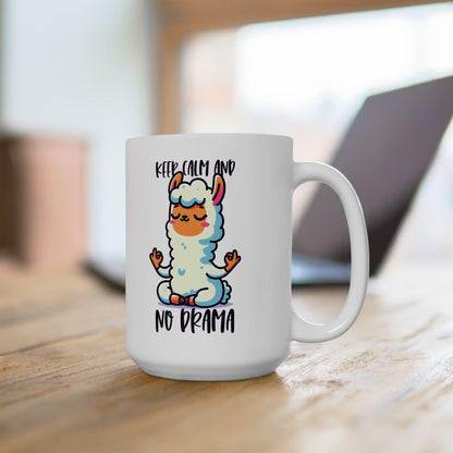 No Drama Llama Coffee Mug | Funny Meditating Animal Gift