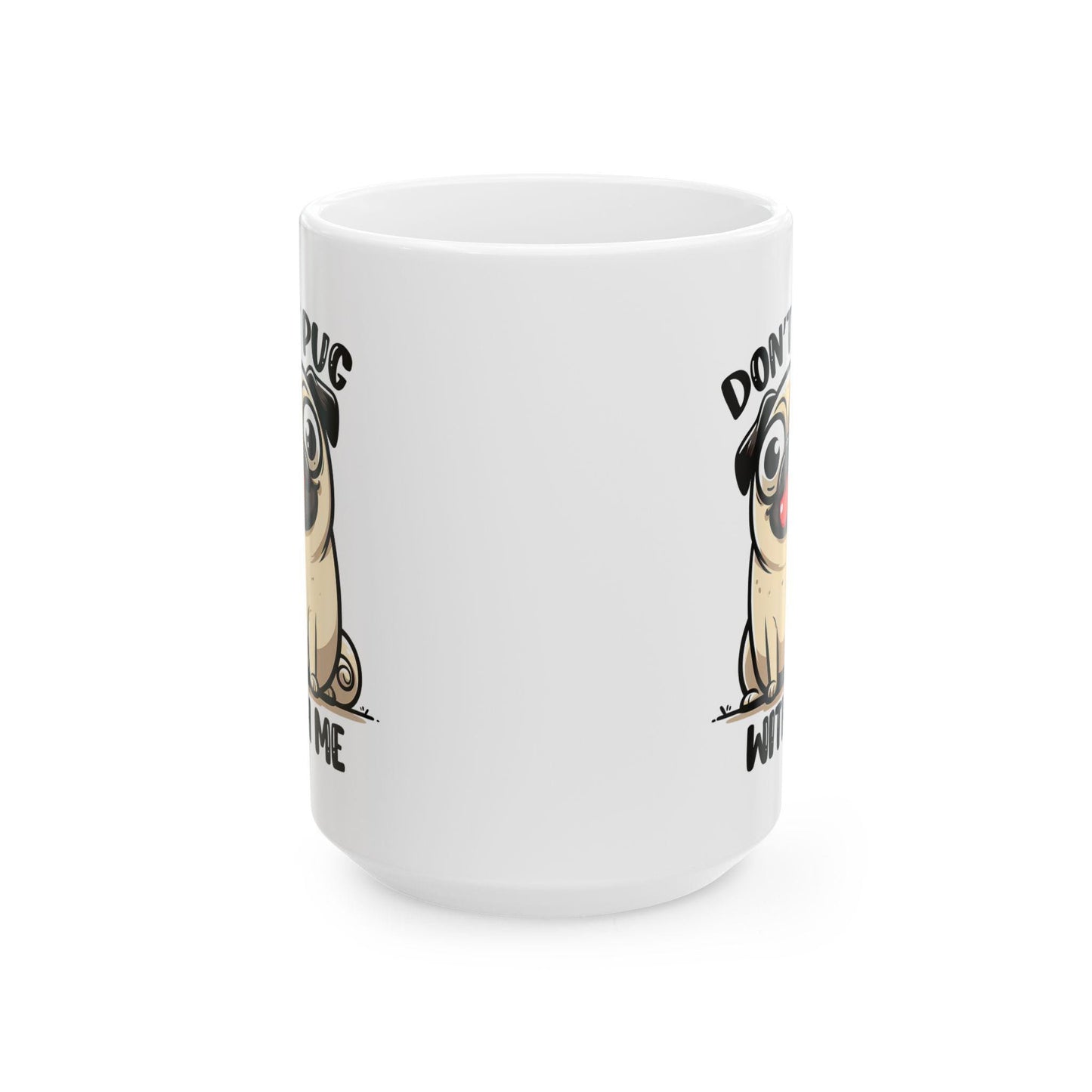 ColorFlow | Cute Pug Coffee Mug | Funny Dog Lover Cup | 15oz Ceramic Mug | Adorable Gift for Pet Owners & Coffee Lovers