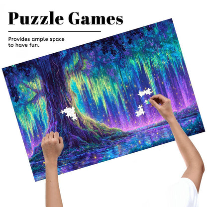 Enchanted Forest Wooden Jigsaw Puzzle | Fantasy Art Home Decor