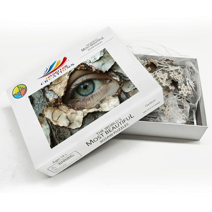 Surreal Tree Eye Wooden Jigsaw Puzzle | Unique Art Decor Gift