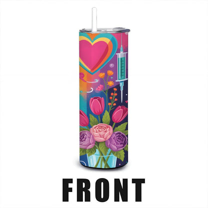 Floral Pop Art Stainless Steel Tumbler  20oz Insulated Travel Mug