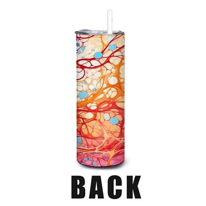 Marbled Abstract Art Tumbler | 20oz Stainless Steel with Straw