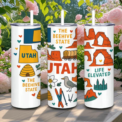 Utah Beehive State Stainless Steel Tumbler | Life Elevated Travel Cup